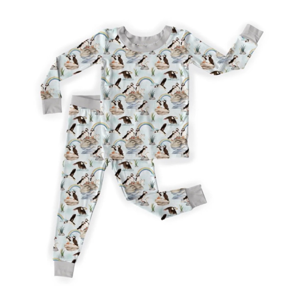 kindthing wildwoven Puffin Point Two-Piece Pajama Set modal like bamboo nwt